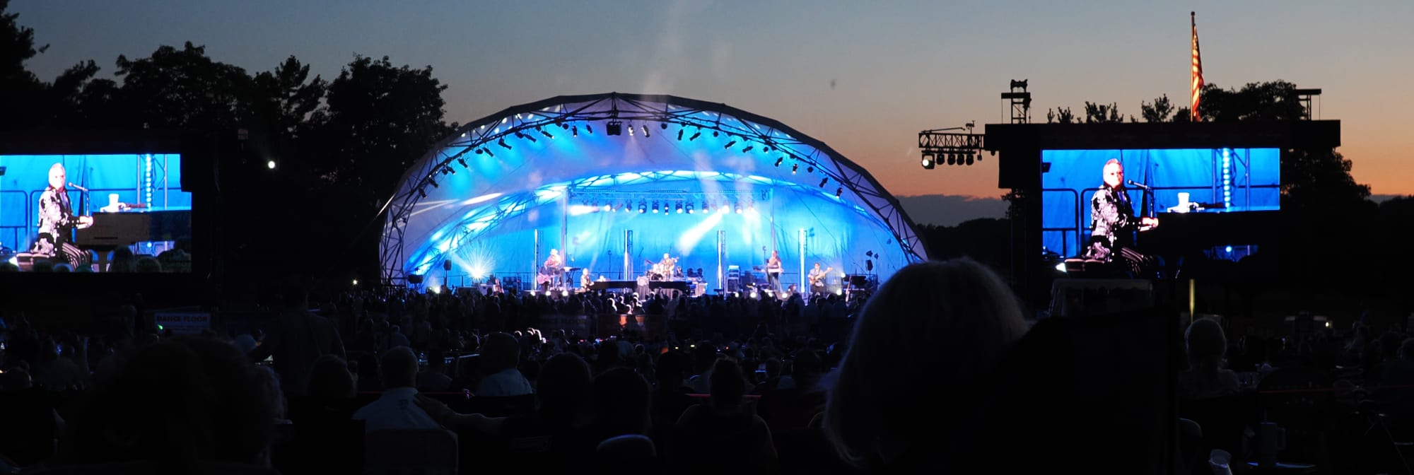 outdoor concert venue at sunset College Station